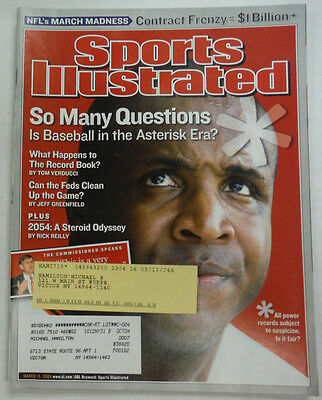 Sports Illustrated Magazine Barry Bonds Steroid Odyssey March 2004 051215R