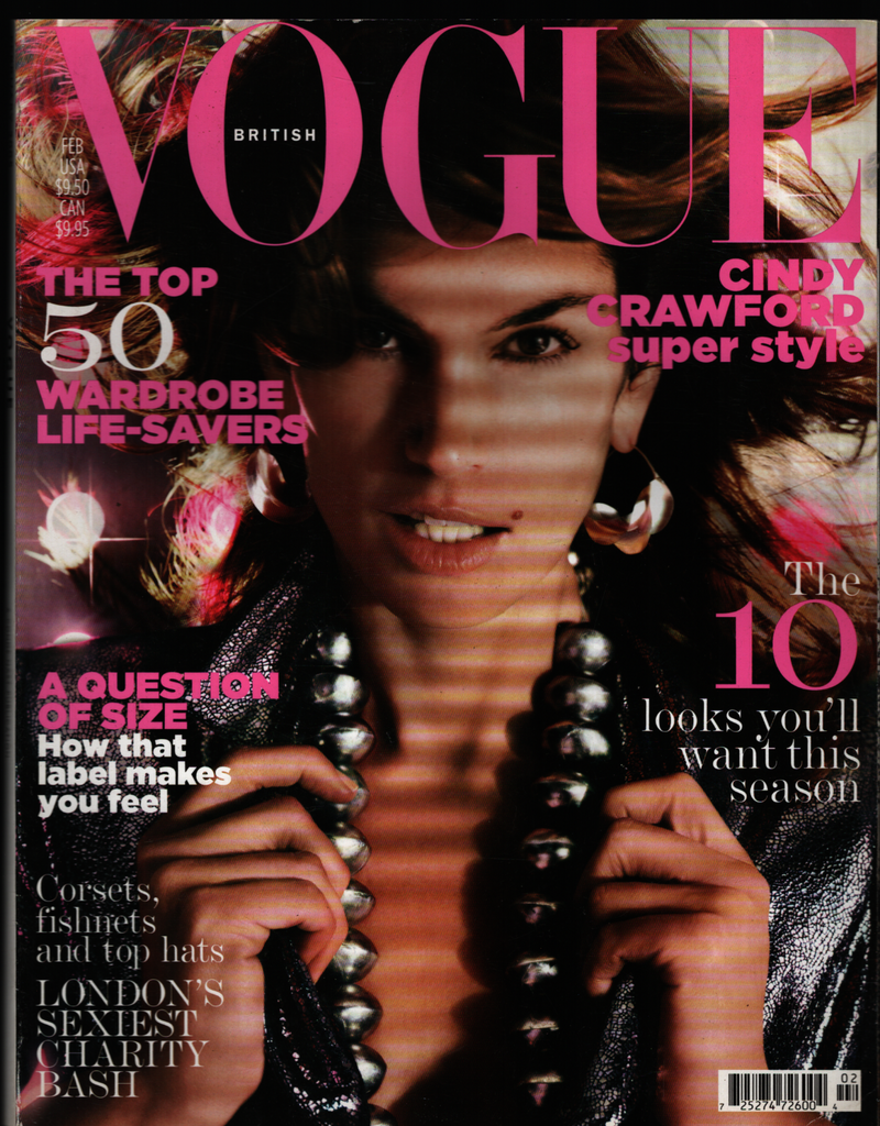 Vogue British Fashion Magazine February 2005 Cindy Crawford 021621ame2