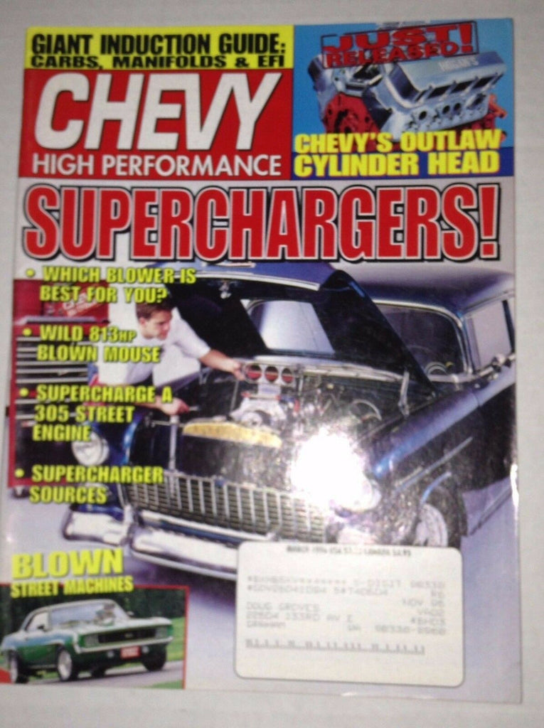 Chevy High Performance Magazine Superchargers 813hp March 1996 030517NONRH