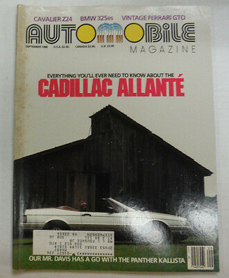 Automobile Magazine Cadillac Allante Cavalier Z24 September 1986 WITH ML 061115R