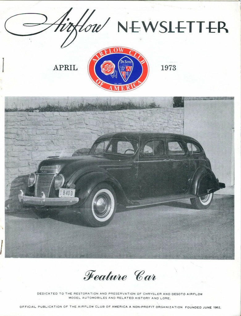 Airflow Newsletter April 1973 Chrysler DeSoto EX No ML 031017nonjhe