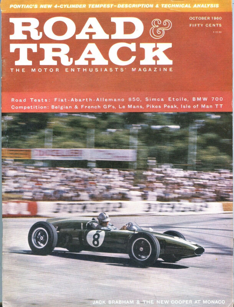 Road & Track Magazine October 1960 Jack Brabham Cooper VG No ML 031417nonjhe