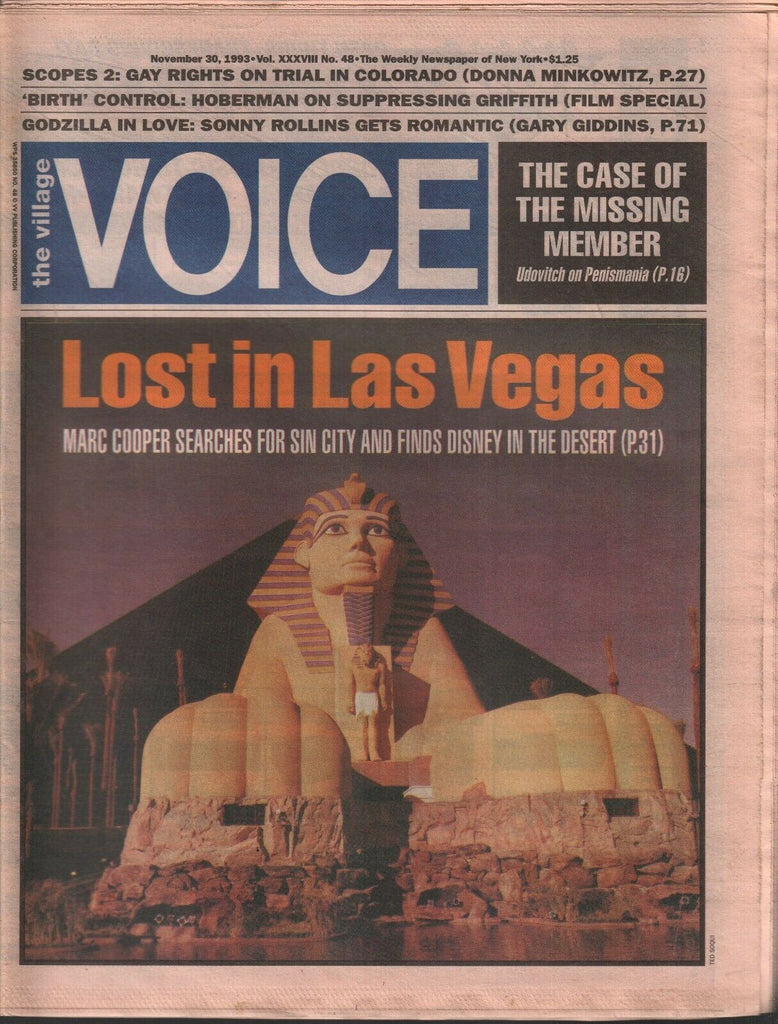 The Village Voice NYC November 30 1993 Las Vegas Marc Cooper Disney 012120AME