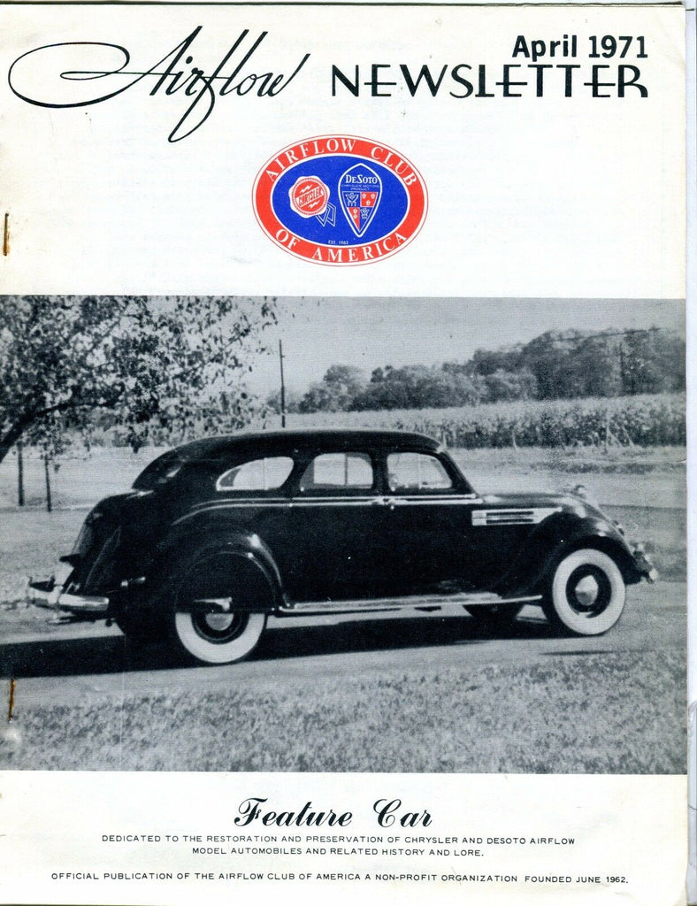 Airflow Newsletter April 1971 Chrysler DeSoto EX No ML 031017nonjhe