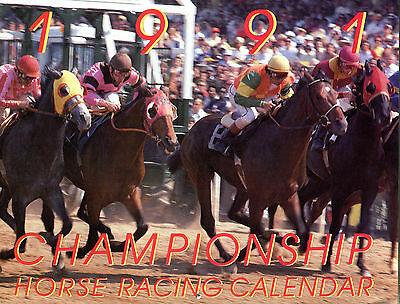 1991 Championship Horse Racing Calendar EX 022616jhe