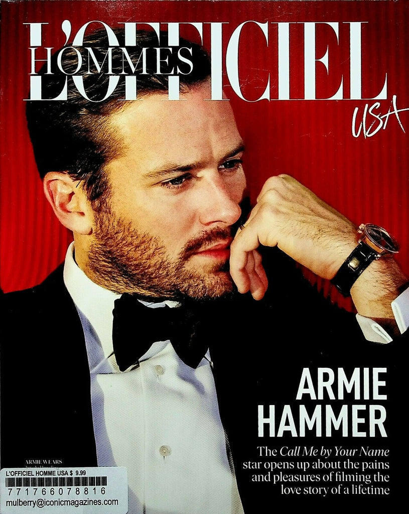 L'Officiel Hommes USA Men's Fashion Feb/March 2018 Armie Hammer 022420AME