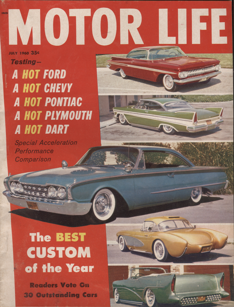 Motor Life July 1960 Ford Chevy Testing Best Custom of They Year 051220DBE