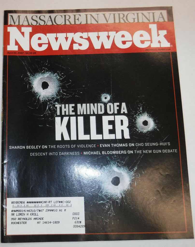 Newsweek Magazine The Mind Of A Killer April 20, 2007 101816R