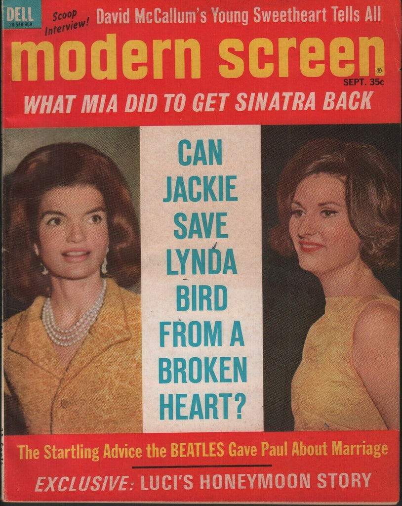 Modern Screen September 1966 Jackie Kennedy David McCallum 062019AME