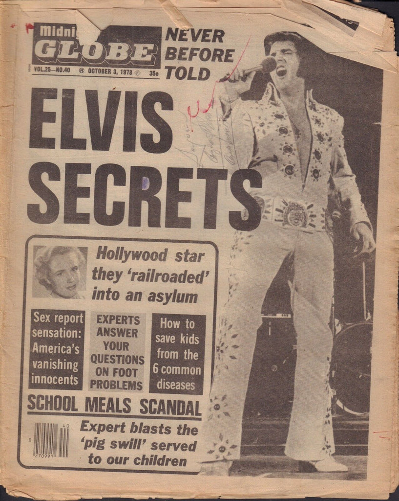 Midnight Globe Magazine Elvis Presley Secrets October 3, 1978 013018nonr2