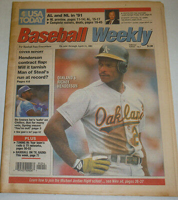 Baseball Weekly Magazine Bo Jackson & Michael Jordan April 1991 011315R