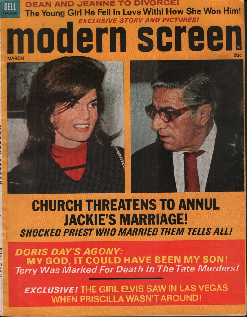 Modern Screen March 1970 Jackie Kennedy Onassis Dean Martin 072219AME