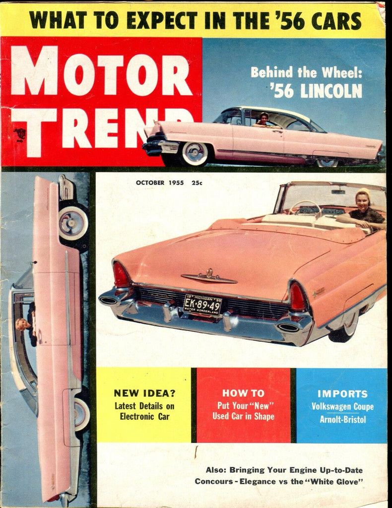Motor Trend Magazine October 1955 '56 Lincoln VG No ML 030117nonjhe