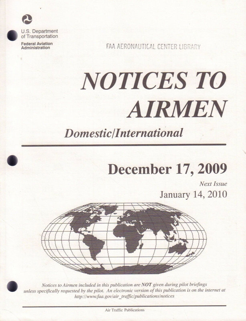 Notices To Airmen December 17 2009 USDOT FAA Library 090617FAA2