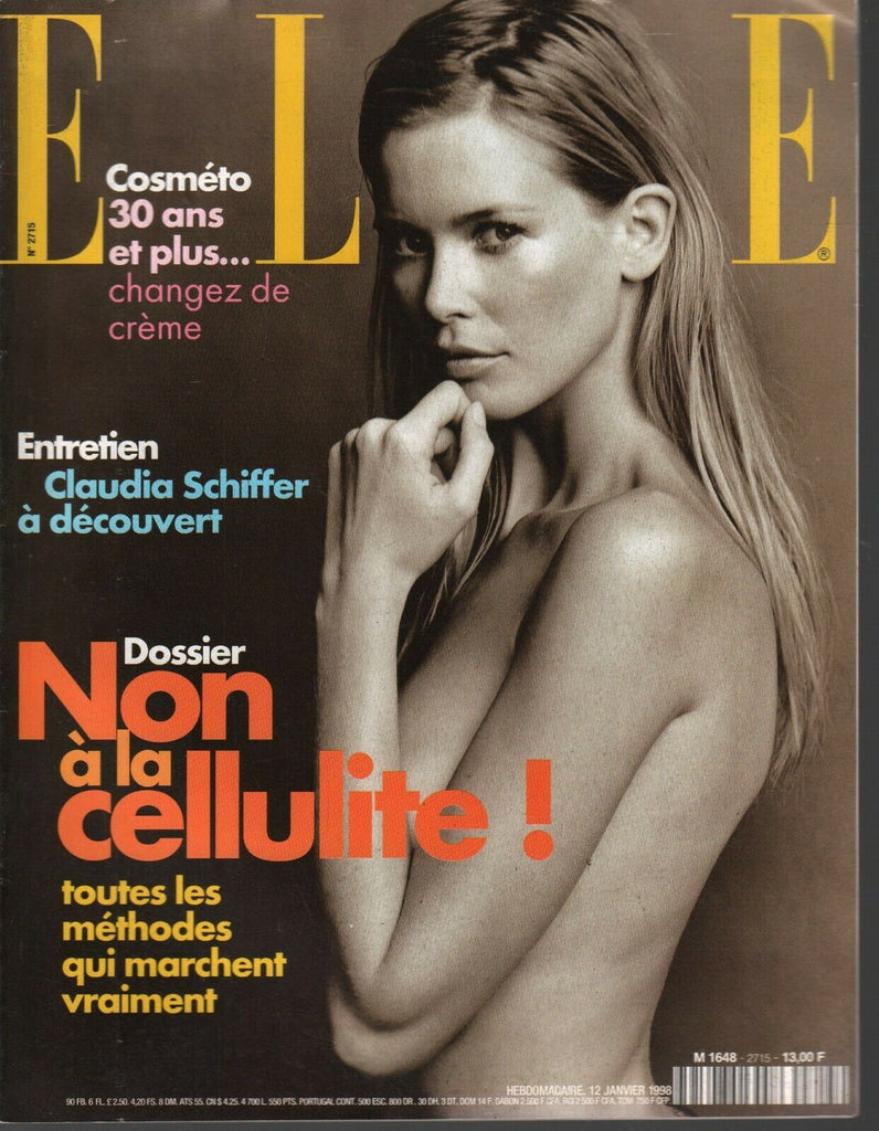 Elle French Fashion January 1998 Claudia Schiffer Paula Porizkova 091820ame