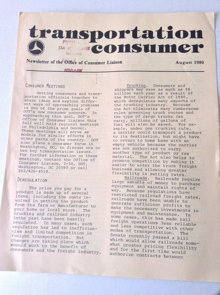 Transportation Consumer Magazine Consumer Meetings August 1980 FAL 050717nonrh