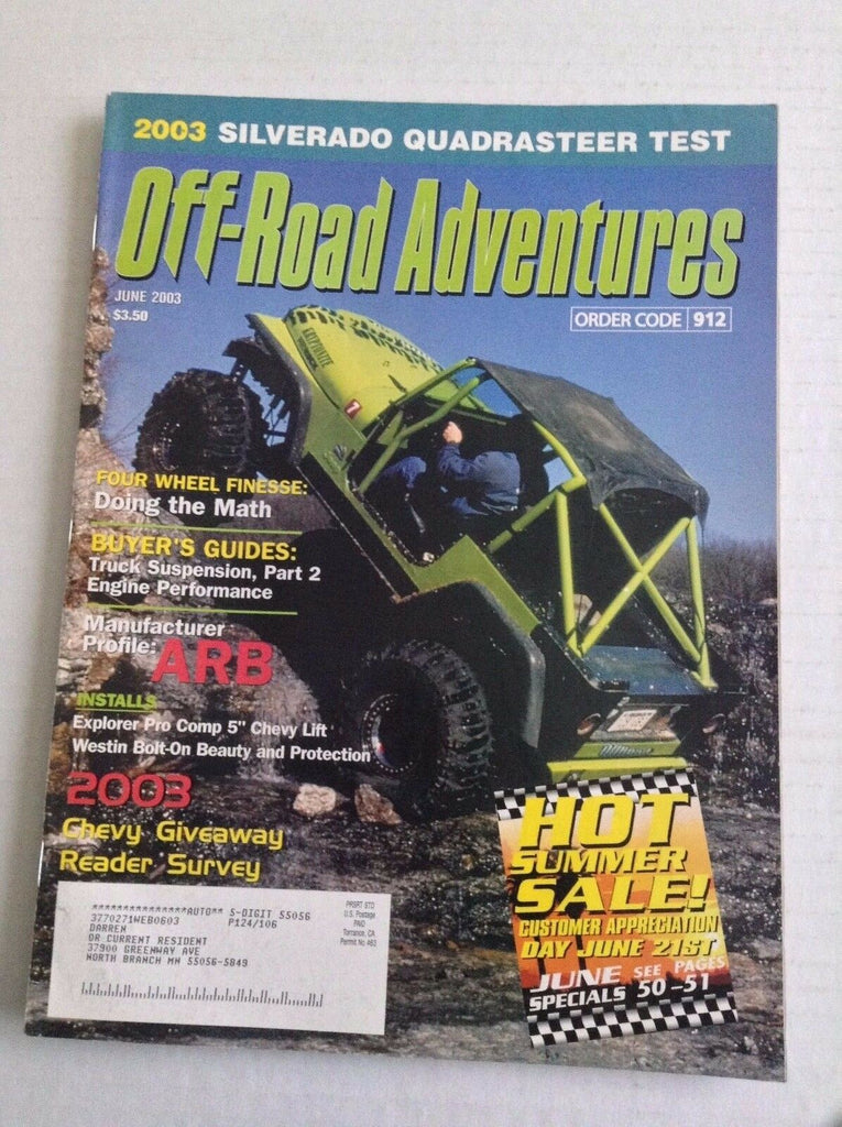 Off Road Adventures Magazine Truck Suspension Part 2 June 2003 032217NONRH