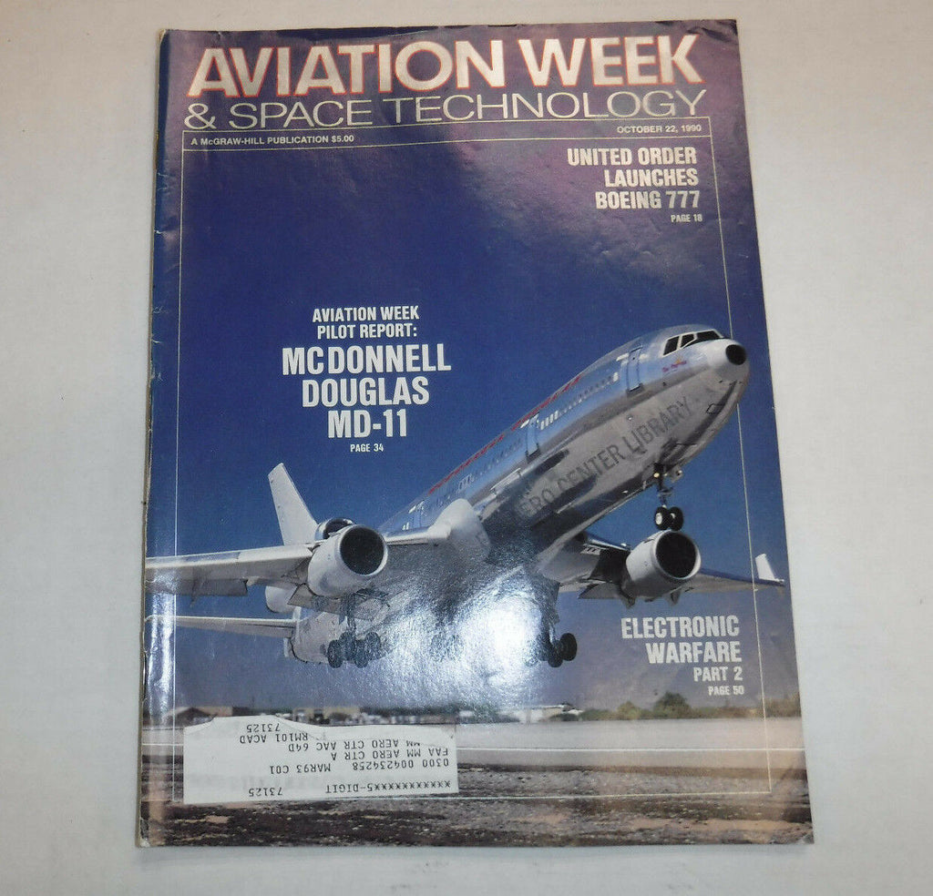 Aviation Week Magazine McDonnell Douglas MD-11 October 22, 1990 FAA 110216R