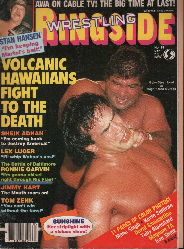 Wrestling Ringside #19 May 1986 Stan Hansen Sheik Adnan Lex Luger 101518ame3