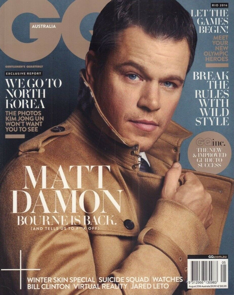 GQ Australia August 2016 Matt Damon Jared Leto Bill Clinton 120518DBF2