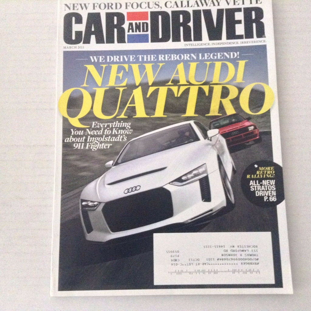 Car And Driver Magazine Audi Quattro Ford Focus March 2011 051817nonrh2