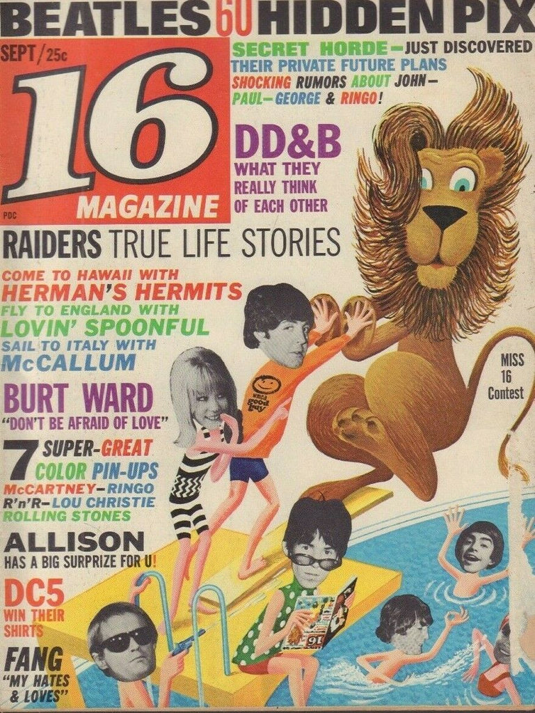 16 Magazine September 1966 The Beatles Burt Ward DC5 021419DBE