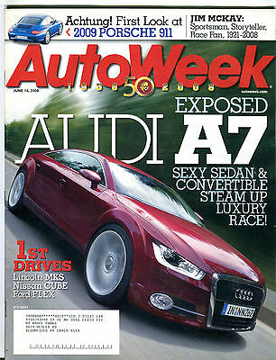 AutoWeek Magazine June 16 2008 Audi A7 Porsche 911 EX 040416jhe