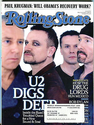 Rolling Stone Magazine March 19 2009 U2 Bob Dylan EX 032216jhe