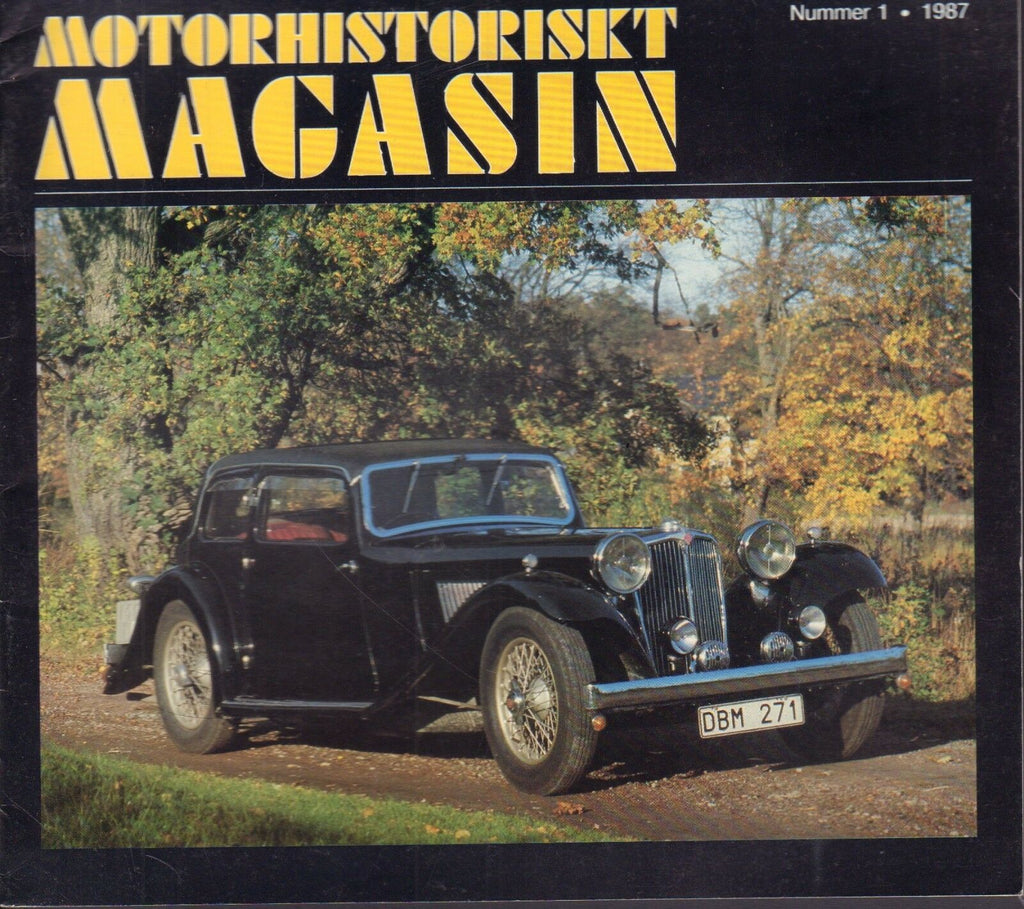 Motorhistoriskt Magasin Swedish Car Magazine #1 1987 Karl Adolfsson 031617nonDBE