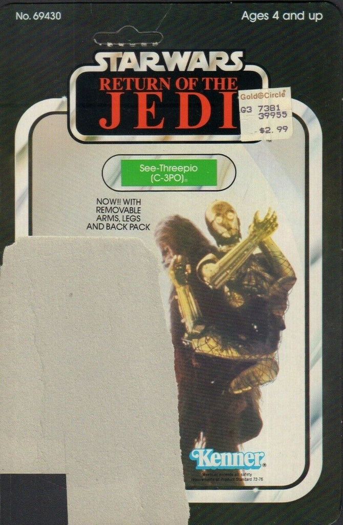 See-Threepio C-3PO Star Wars ROTJ Card Back Only KENNER 1983 031419DBT