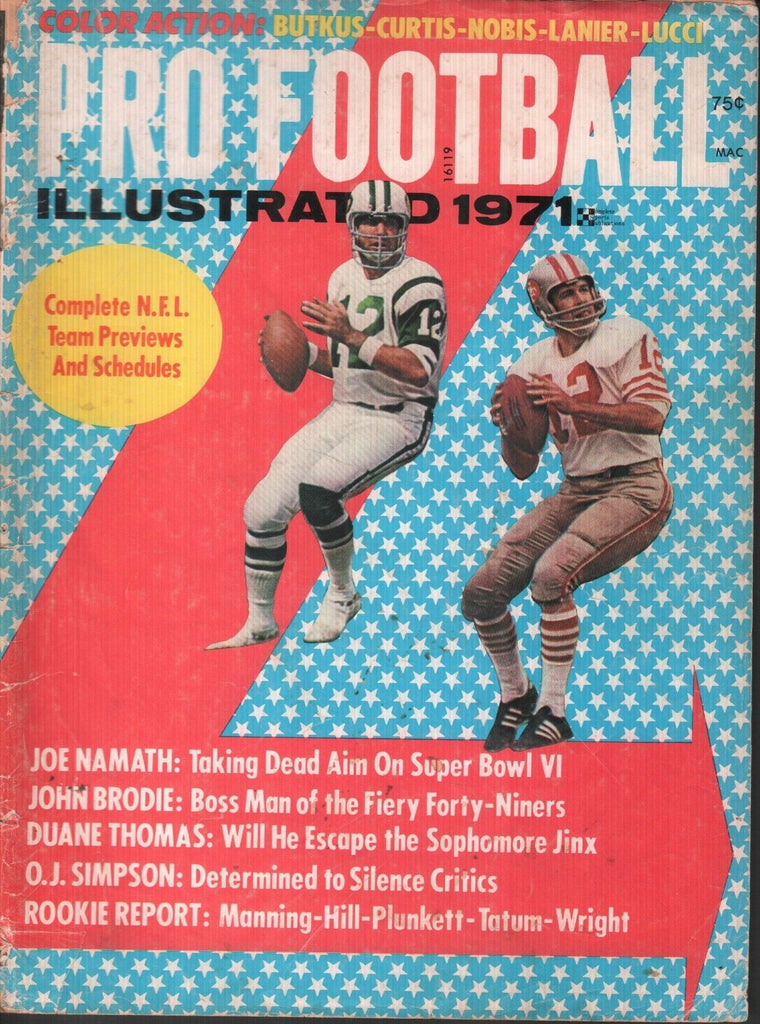 Pro Football Illustrated 1971 Joe Namath John Brodie O.J. Simpson 121518AME