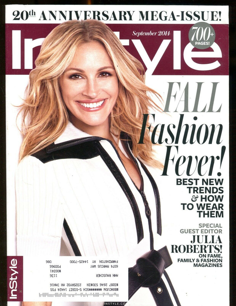 In Style Magazine September 2014 Julia Roberts EX w/ML 122216jhe