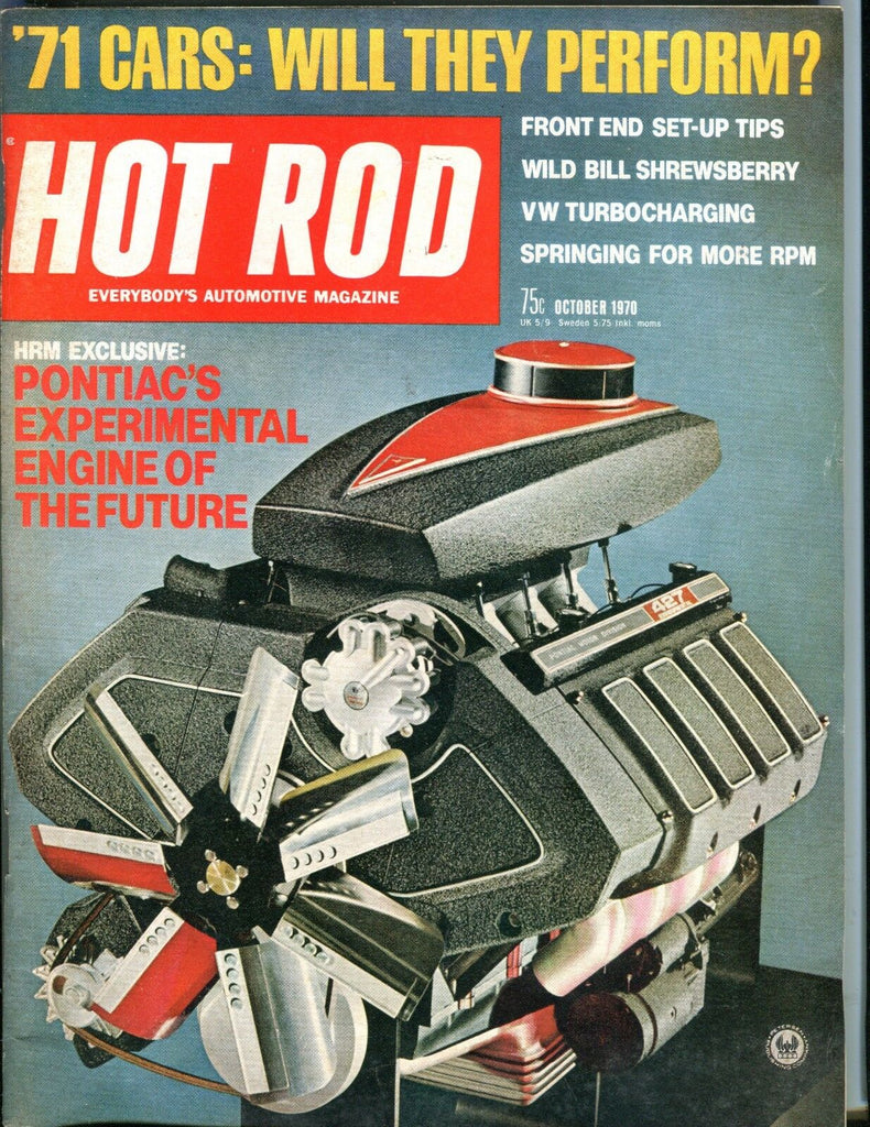 Hot Rod Magazine October 1970 Pontiac Engine EX No ML 051417nonjhe