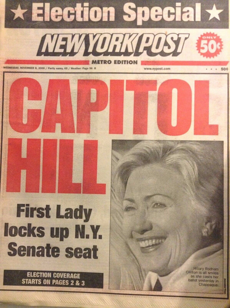 New York Post Magazine Hillary Rodham Clinton November 8, 2000 102317nonrh3