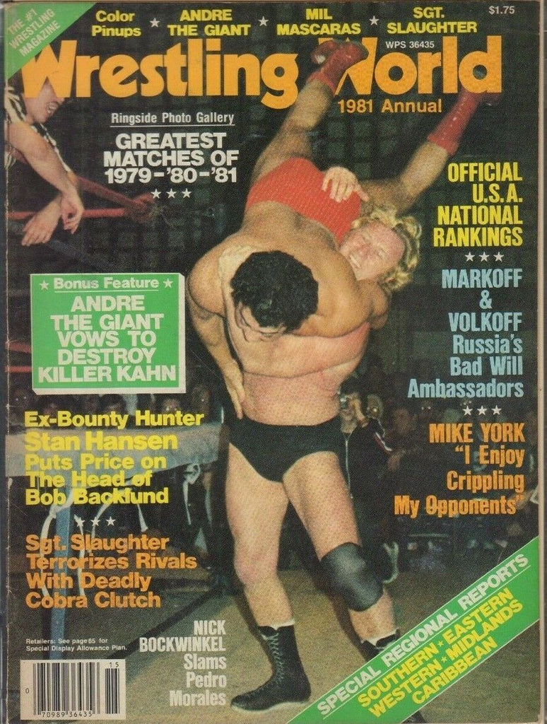 Wrestling World 1981 Annual Andre The Giant Sgt Slaughter Mike York 022019DBE