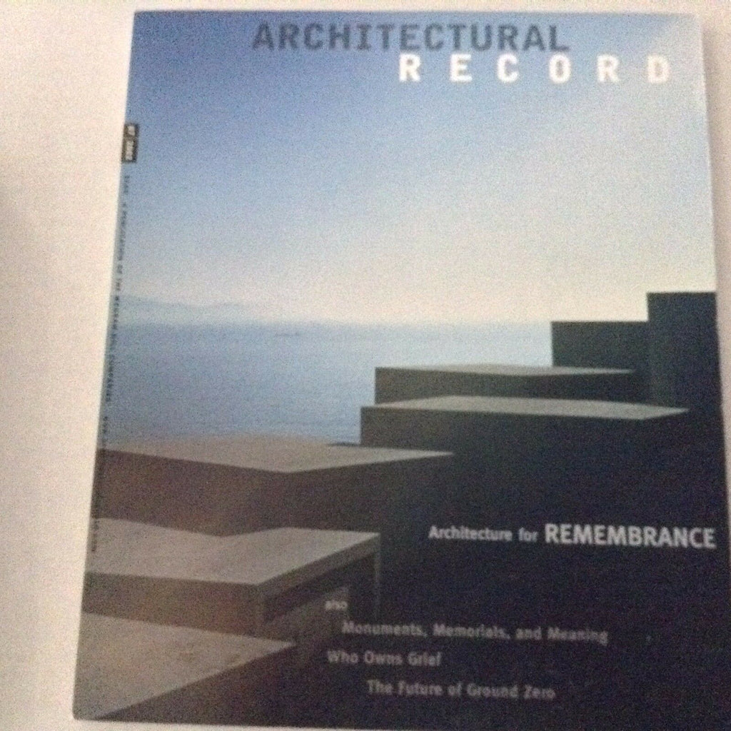Architectural Record Magazine Monuments And Memorials July 2002 070417nonrh