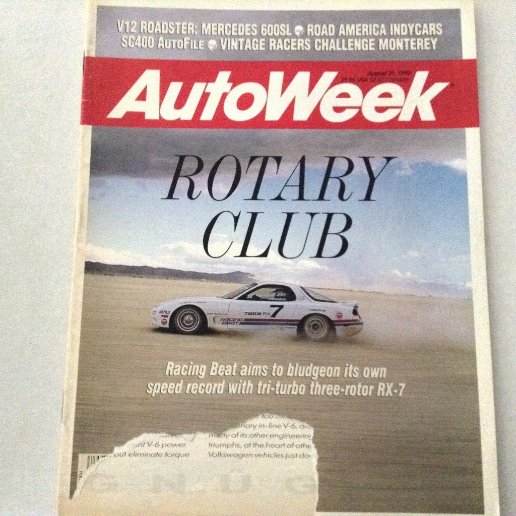 AutoWeek Magazine Rotary Club & Mercedes 600SL August 31, 1992 061417nonrh2