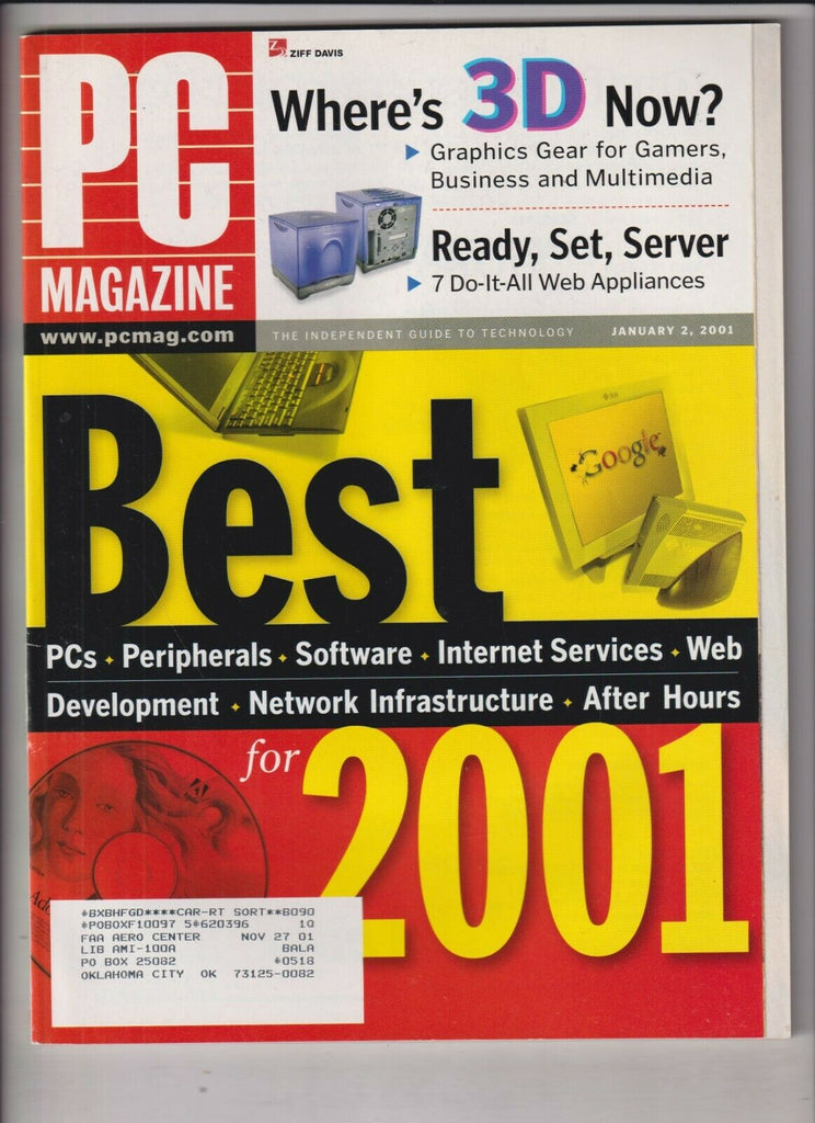 PC Mag Best For 2001 Where's 3D Now January 2, 2001 021920nonr