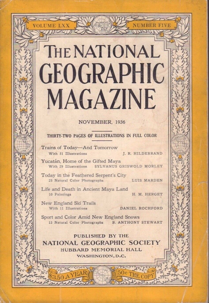 National Geographic November 1936 Trains of Today and Tomorrow 020717DBE