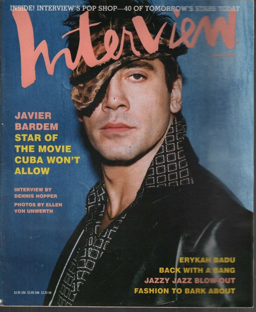 Interview Fashion Magazine January 2001 Javier Bardem Eykah Badu 100219AME2