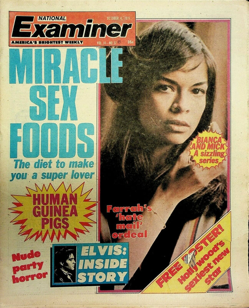 National Examiner October 4 1977 Farrah Fawcett Mick Jagger Elvis 072820ame