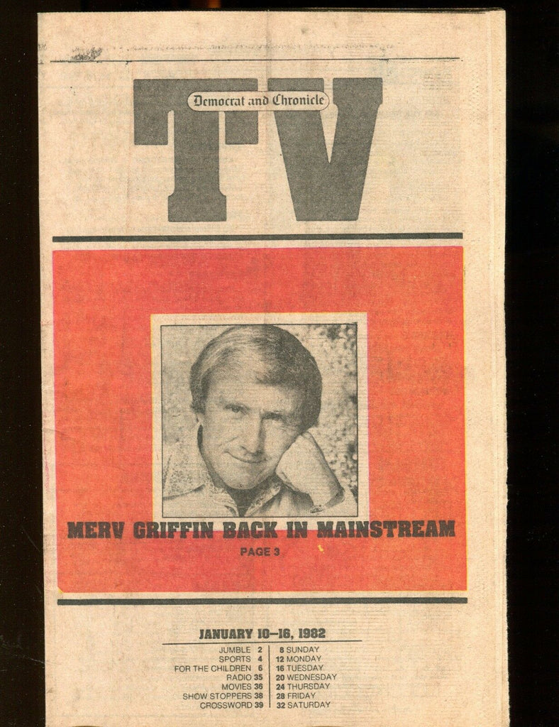 TV Democrat & Chronicle Jan. 10-16 1982 Merv Griffin EX 022317nonjhe