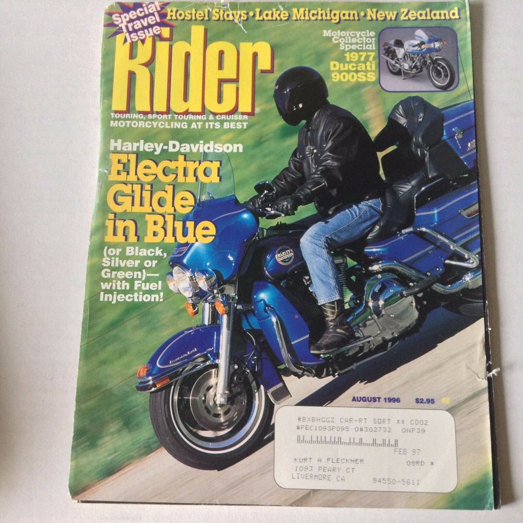 Rider Magazine Electra Glide In Blue August 1996 052617nonrh3