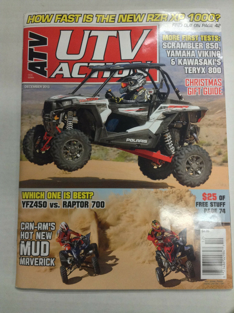 ATV UTV Action Magazine YFZ450 Vs Raptor 700 December 2013 032617nonR