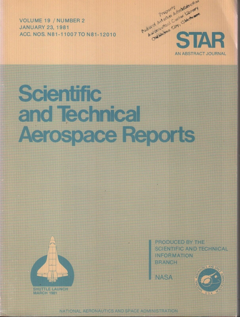 NASA STAR Volume 19 #2 January 23 1981 Abstract Journal Ex-FAA 121918AME2