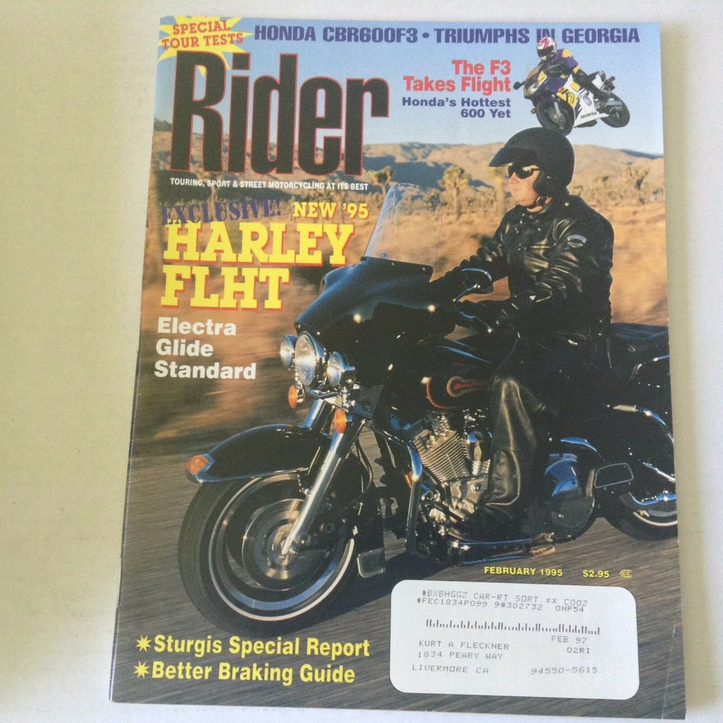 Rider Magazine Harley FLHT Electra Glide Standard February 1995 060117nonrh3