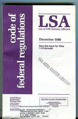 LSA Code Of Federal Regulations December 1988 EX FAA 030816jhe