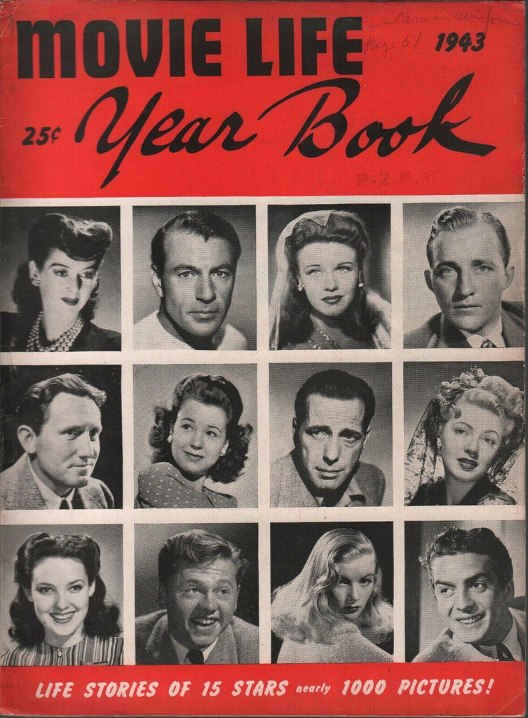 Movie Life Year Book 1943 Lana Turner Ginger Rogers Veronica Lake 083120AME