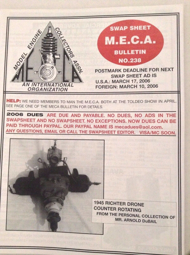 MECA Bulletin Magazine 1945 Richter Drone No.238 March 17, 2006 041817nonrh