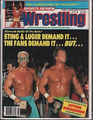Sports Review Wrestling January 1991 Sting, Luger EX 120715DBE2